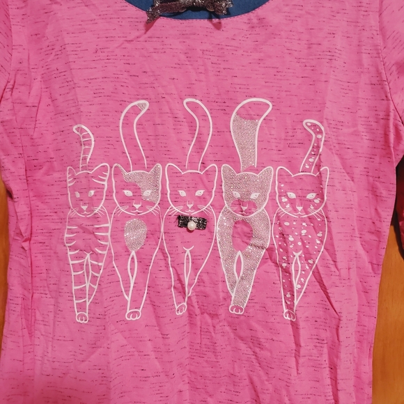 YELLOW OR PINK FASHION WOMEN TOP WITH CATS - Picture 11 of 16